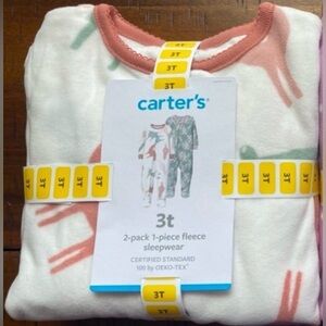 •NEW•Carter's Toddler Girls' 2 Pack Fleece Blanket Sleepers- 3T